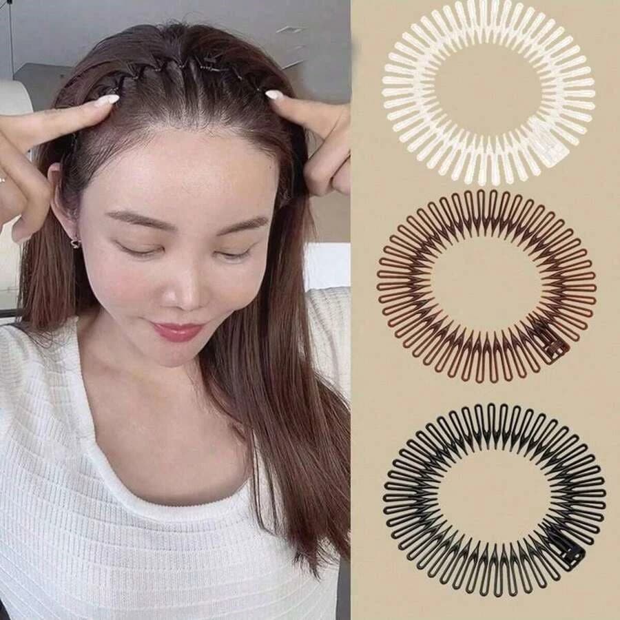 Bandeaux flexibles à cercle complet, peigne à cheveux extensible en plastique élégant pour la coiffu