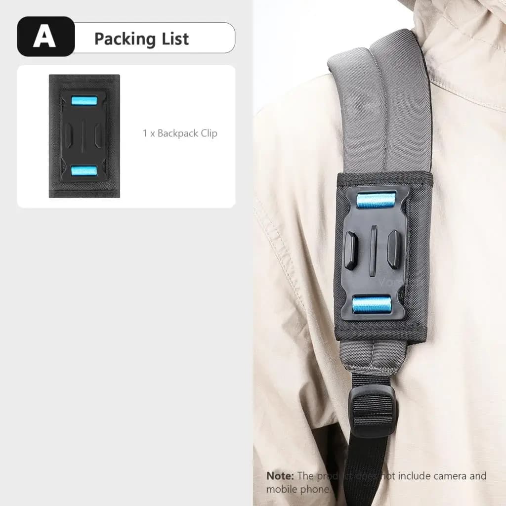 Vamson-réinitialisation de sac à dos pour Insta360, accessoires bery, support de pince, résistant à 