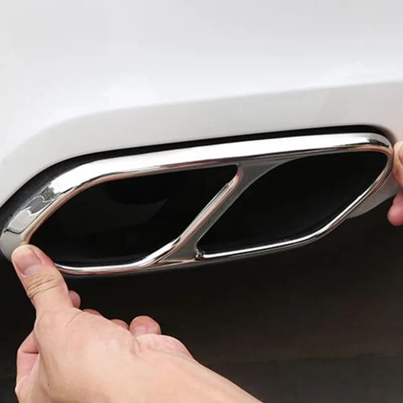 Couvercle de sortie de tuyau d'échappement de silencieux arrière de voiture en acier inoxydable, cou