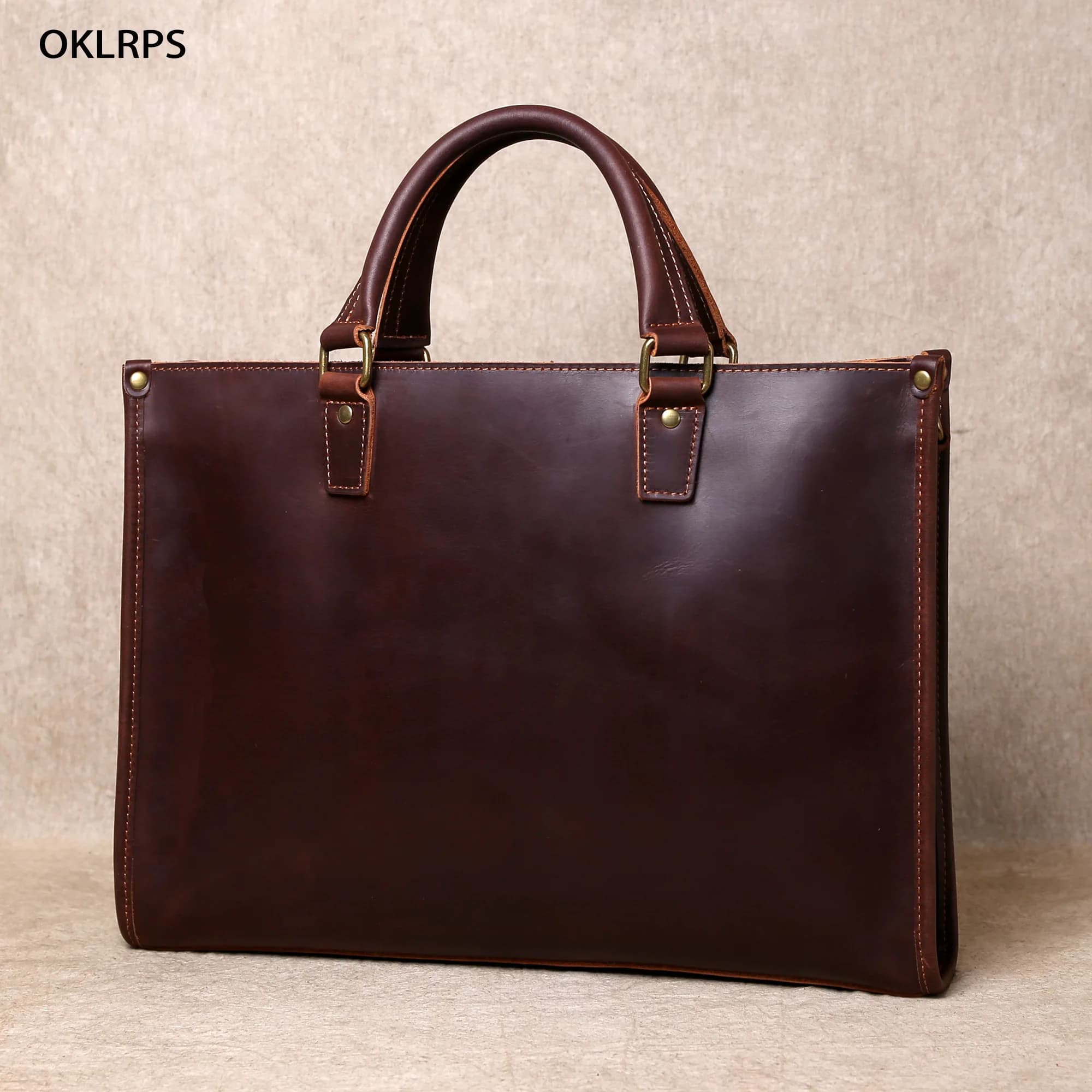 Baotou – sac à main en cuir pour hommes, Ultra-simple, de haute qualité, avec couche en cuir de vach