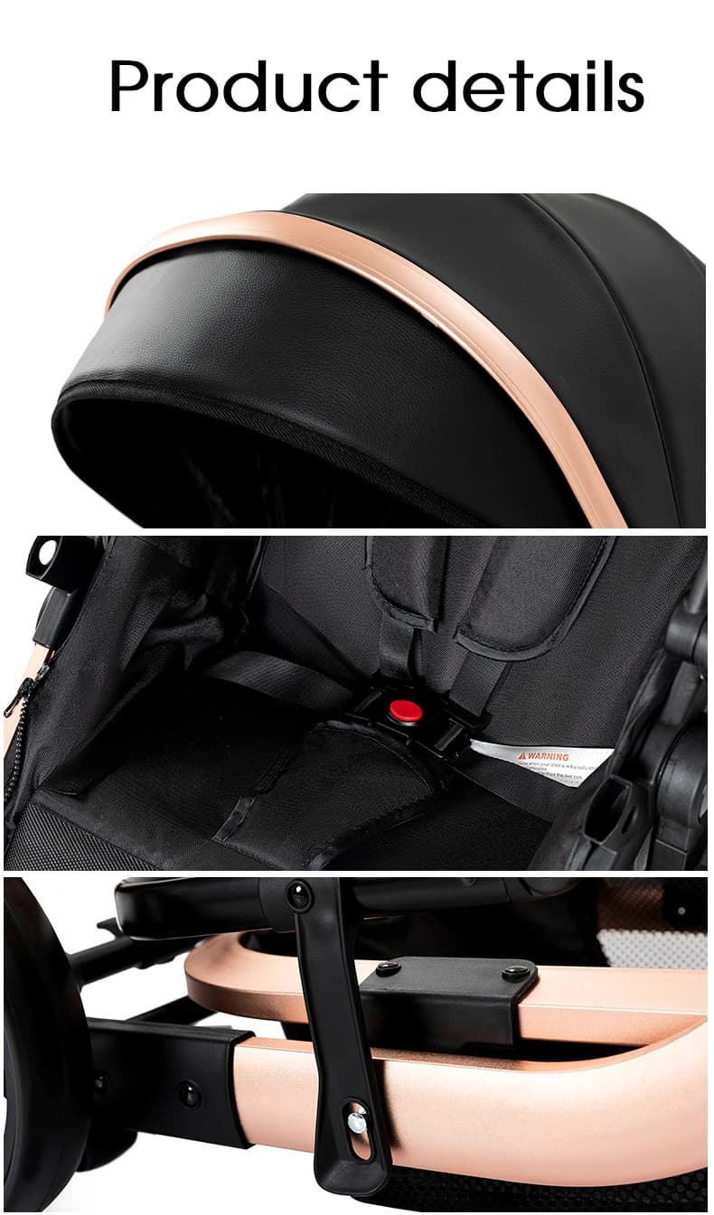 Poussette bébé 3 en 1, landau léger et pliable, poussette haute avec siège réversible, poussette com