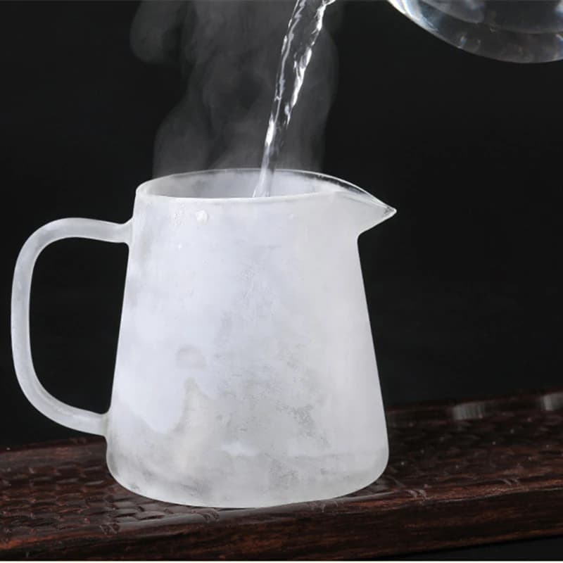 Théière en verre transparent résistant à la chaleur, tasse juste, théière Cha Hai avec infuseur, bou