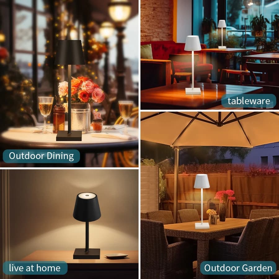 Lampe LED Tactile Sans Fil, Rechargeable par USB, Éclairage d'Ambiance, pour Table, Bar, Restaurant,