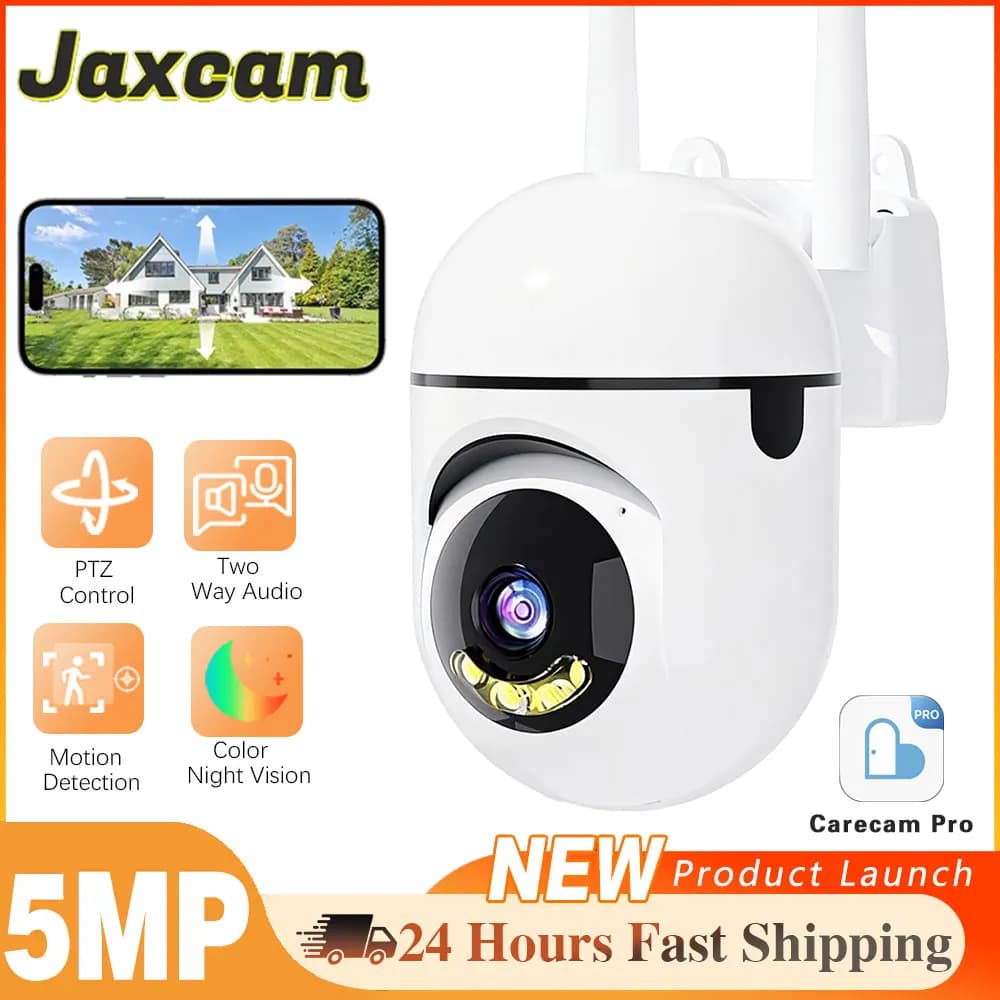 Caméra HD Carecam Pro 5MP 355 °   Caméra de Surveillance Vision nocturne détection de mouvement sirè