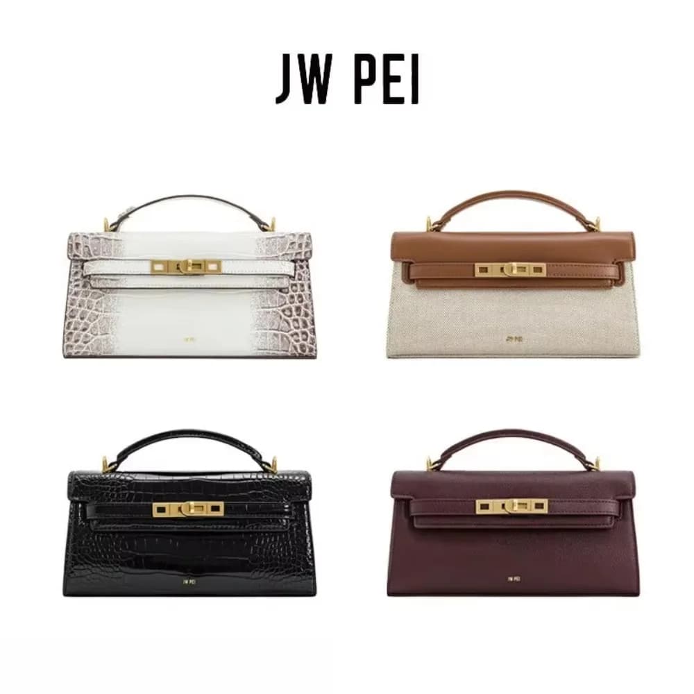 Sac à main JW PEI en cuir gaufré crocodile, sac de luxe convertible pour femme, sac bandoulière et s