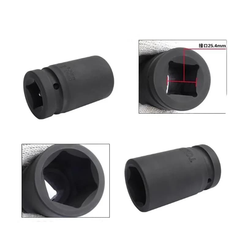 Douille à 6 points à impact profond, entraînement de 1 pouce, 17mm, 19mm, 21mm, 22mm, 24mm, 27mm, 30
