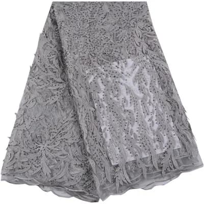 Tissu africain en dentelle et Tulle en maille, 5 Yards, de haute qualité, pour mariée nigériane, mar