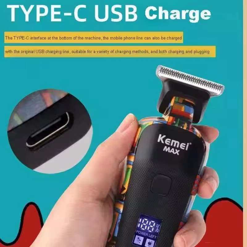 Kemei KM-MAX5090 Original Rechargeable Électrique Tondeuse À Cheveux Impression Graffiti Tondeuses T