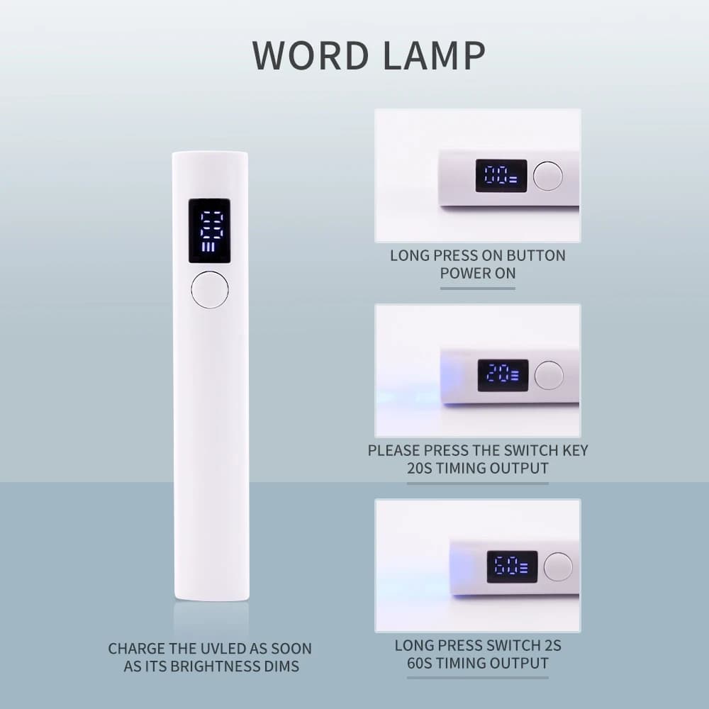 1 pièces lampe UV portative 2W longueur d'onde 365nm395nm lampe à ongles professionnelle sèche lampe