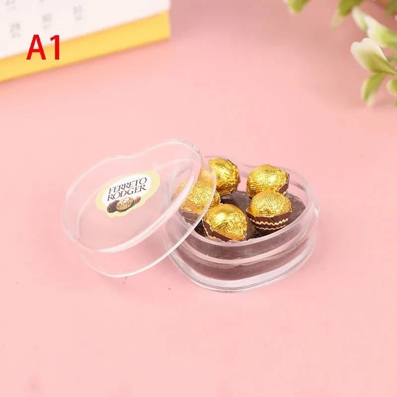 Coffret cadeau en chocolat miniature pour maison de poupée 1:12, modèle alimentaire, jouet, accessoi