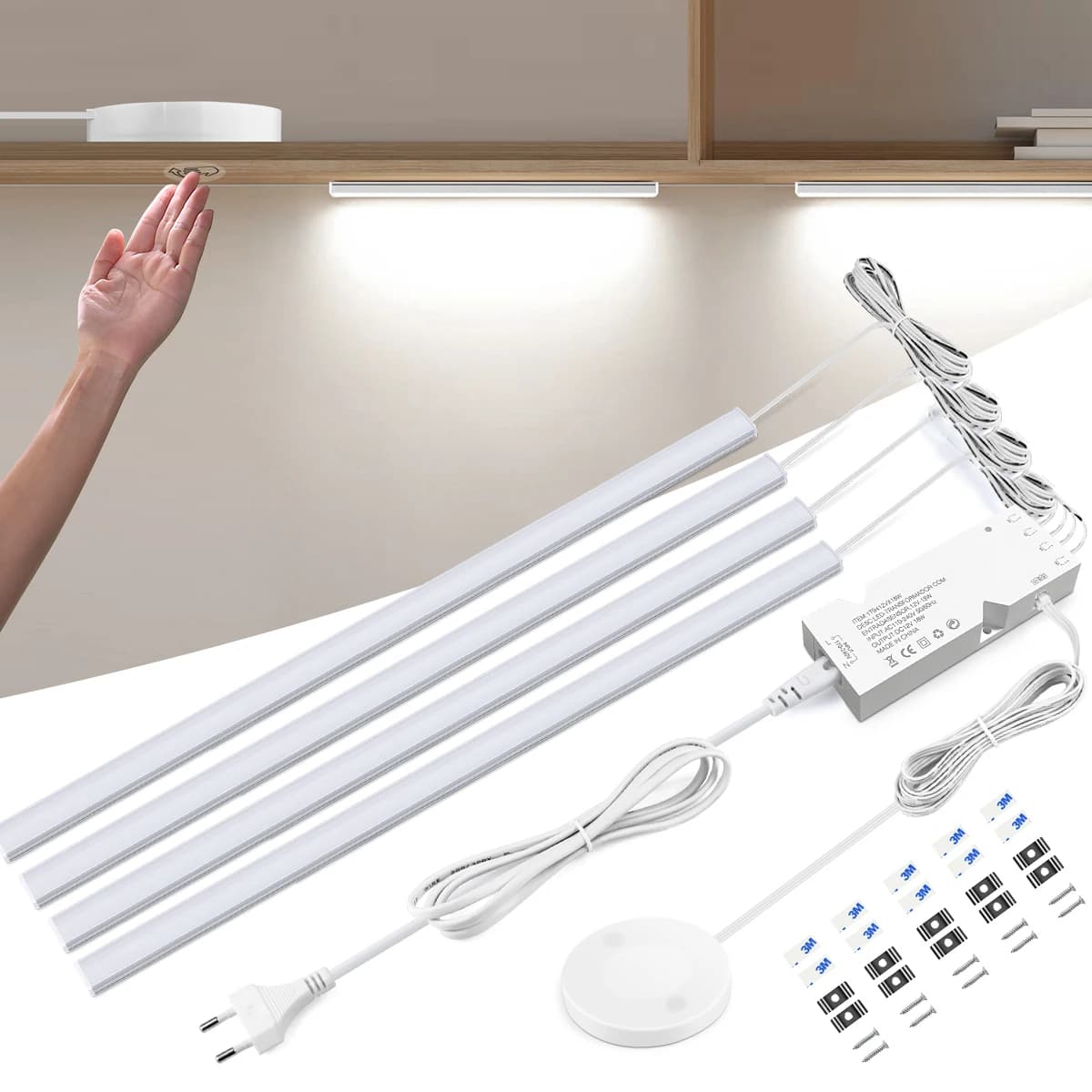 Tube de lampe de barre d'infraction d'armoire de cuisine de LED, bois pénétrable, détecteur de mouve