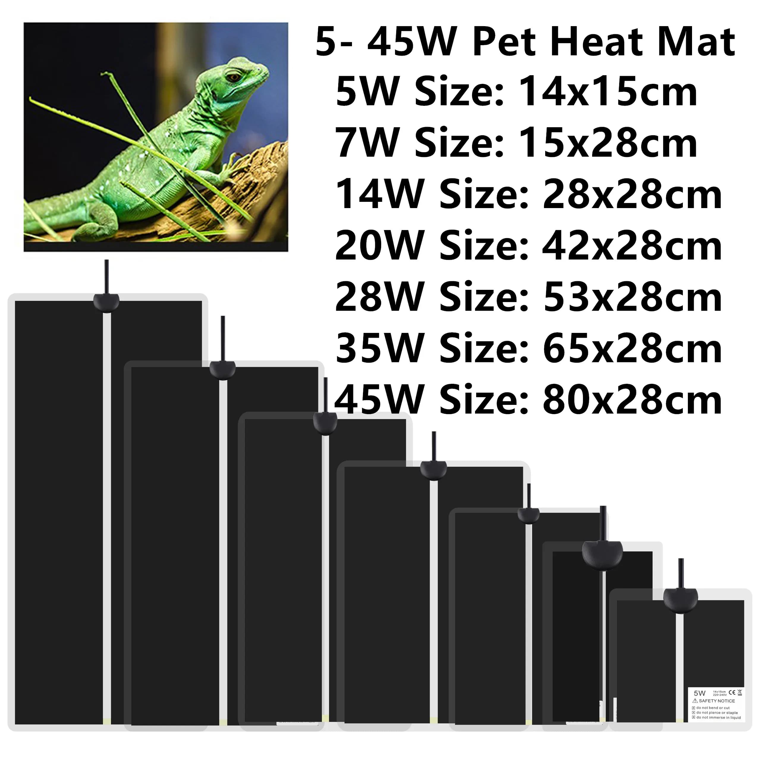 Coussin chauffant chaud pour plantes 5-45W, tapis chauffant étanche pour Reptile, avec contrôle de l