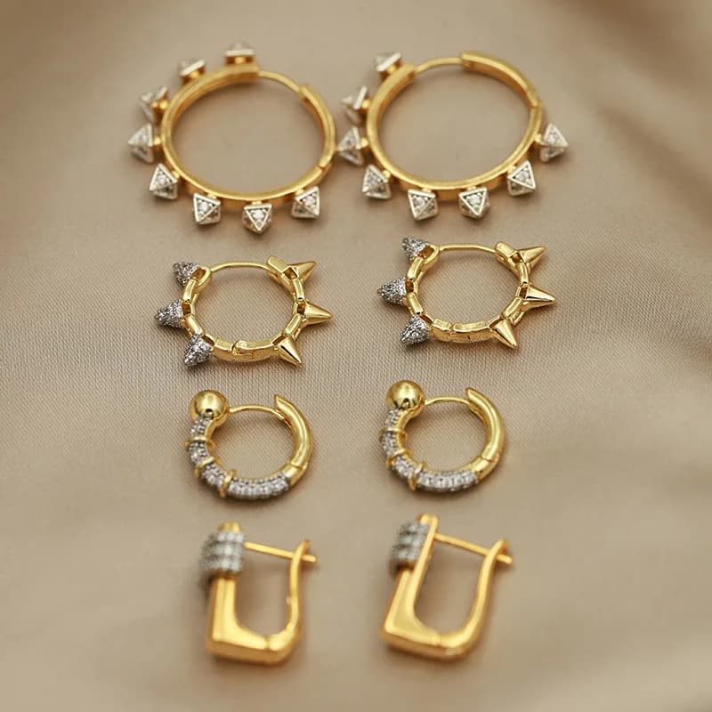 Boucles d'oreilles géométriques en cristal pour femmes, nouveau Design de vue, marque de mode, bijou