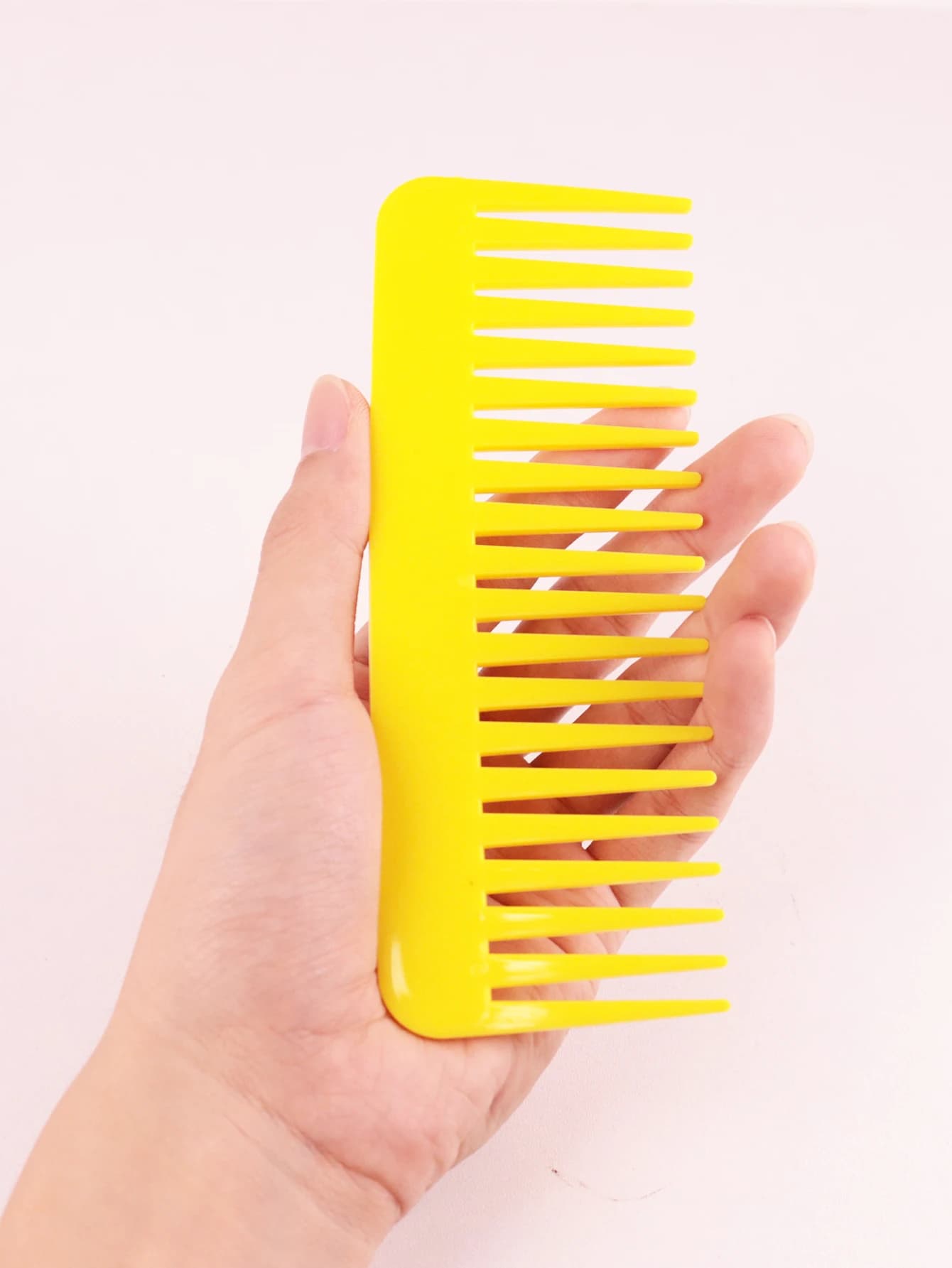 1 peigne de coiffure en plastique épais, résistant à la chaleur, antistatique à dents longues et à d