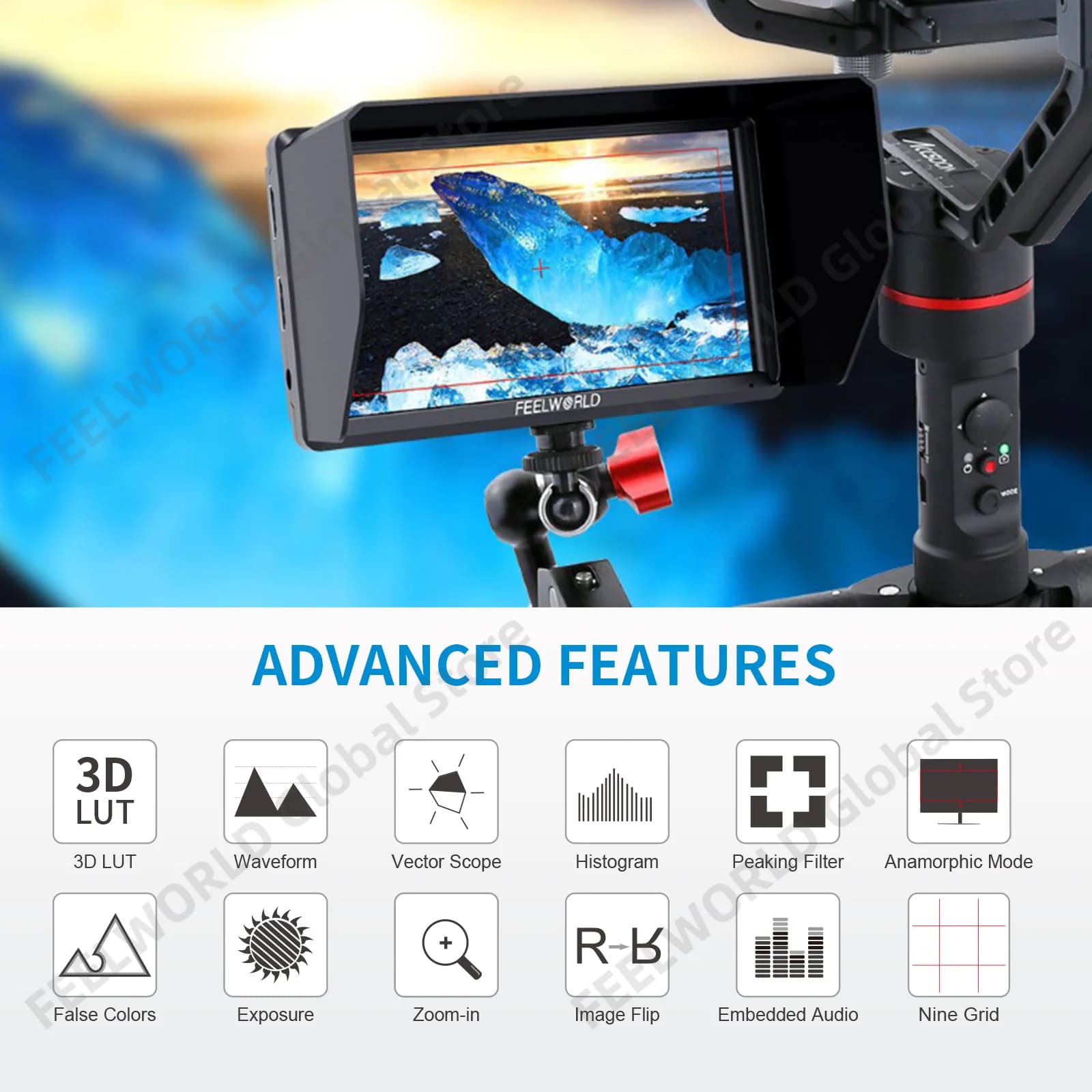 FEELWORLD S55 6 pouces 4k caméra Portable DSLR moniteur de champ entrée HDMI sortie petit Full HD 19