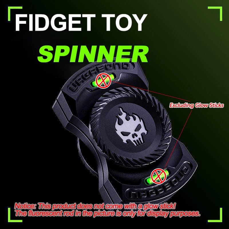 Jeu amusant 3 en 1 EDC Fidget, squelette personnalisé fantôme Fidget Spinner en alliage, curseur ant