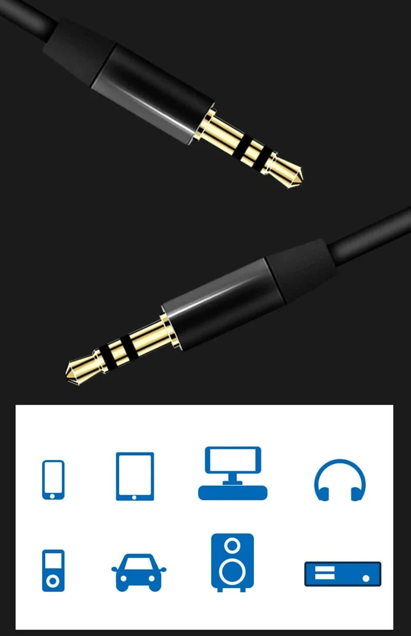 Câble d'extension audio plaqué or, câble pour voiture, Xiaomi, sauna, téléphone, haut-parleur, auxil