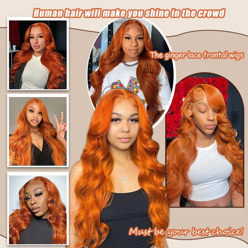 VideoOrange-Perruque Lace Front Wig Body Wave Naturelle, Cheveux Humains, 13x6, 200% de Densité, Pre