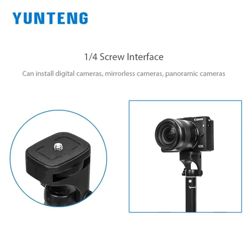 YUNTENG-Trépied rehaussé pour téléphone portable, perche à selfie, télécommande Bluetooth, prise de 