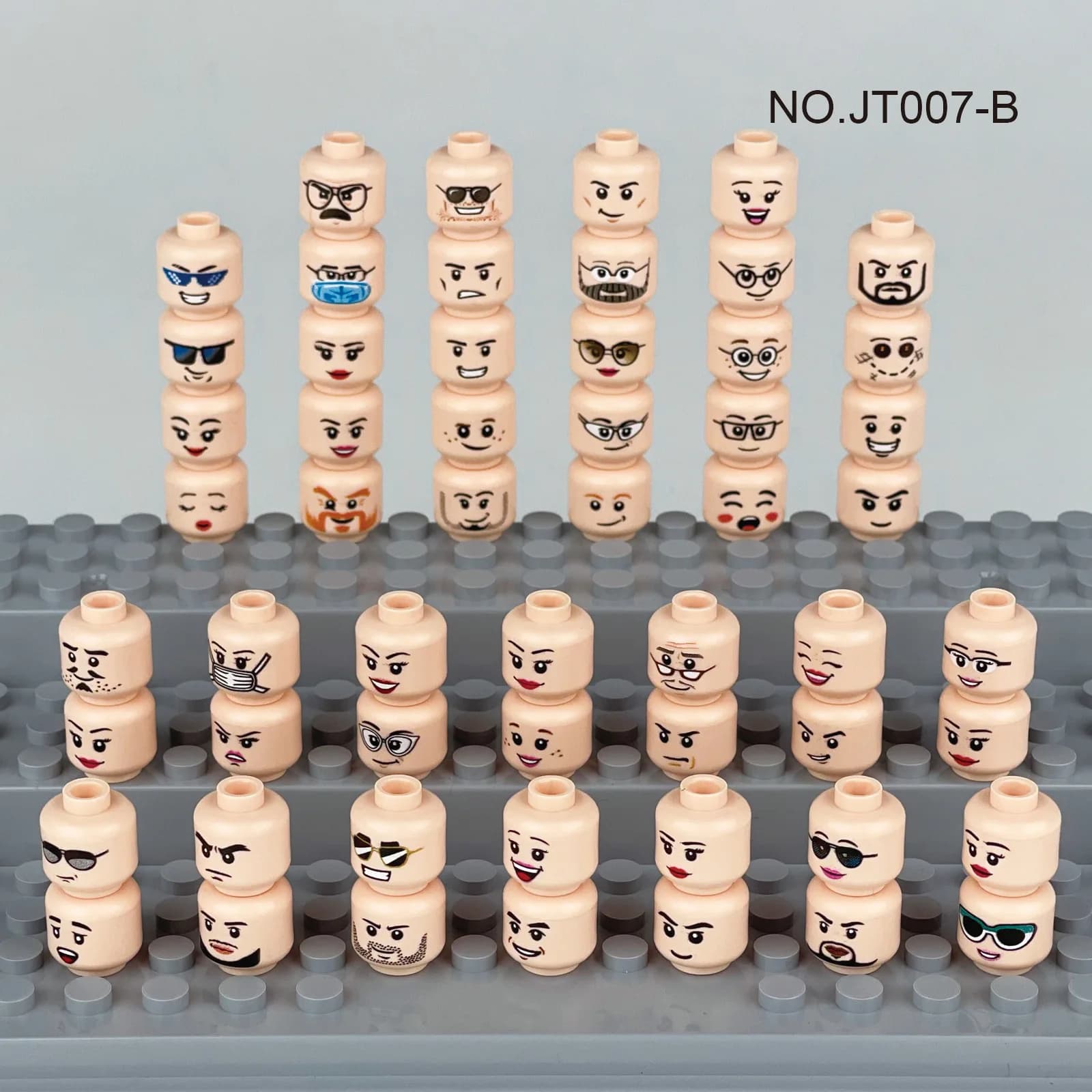 56 pcs/lot Figure tête visages créatif rire cri mignon Expression faciale briques à monter soi-même 