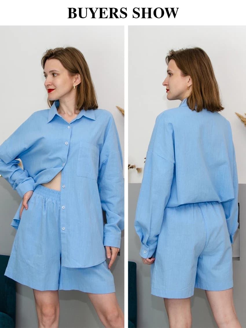 Clacive – ensemble deux pièces pour femmes, tenue de bureau décontractée, ample, taille haute, manch