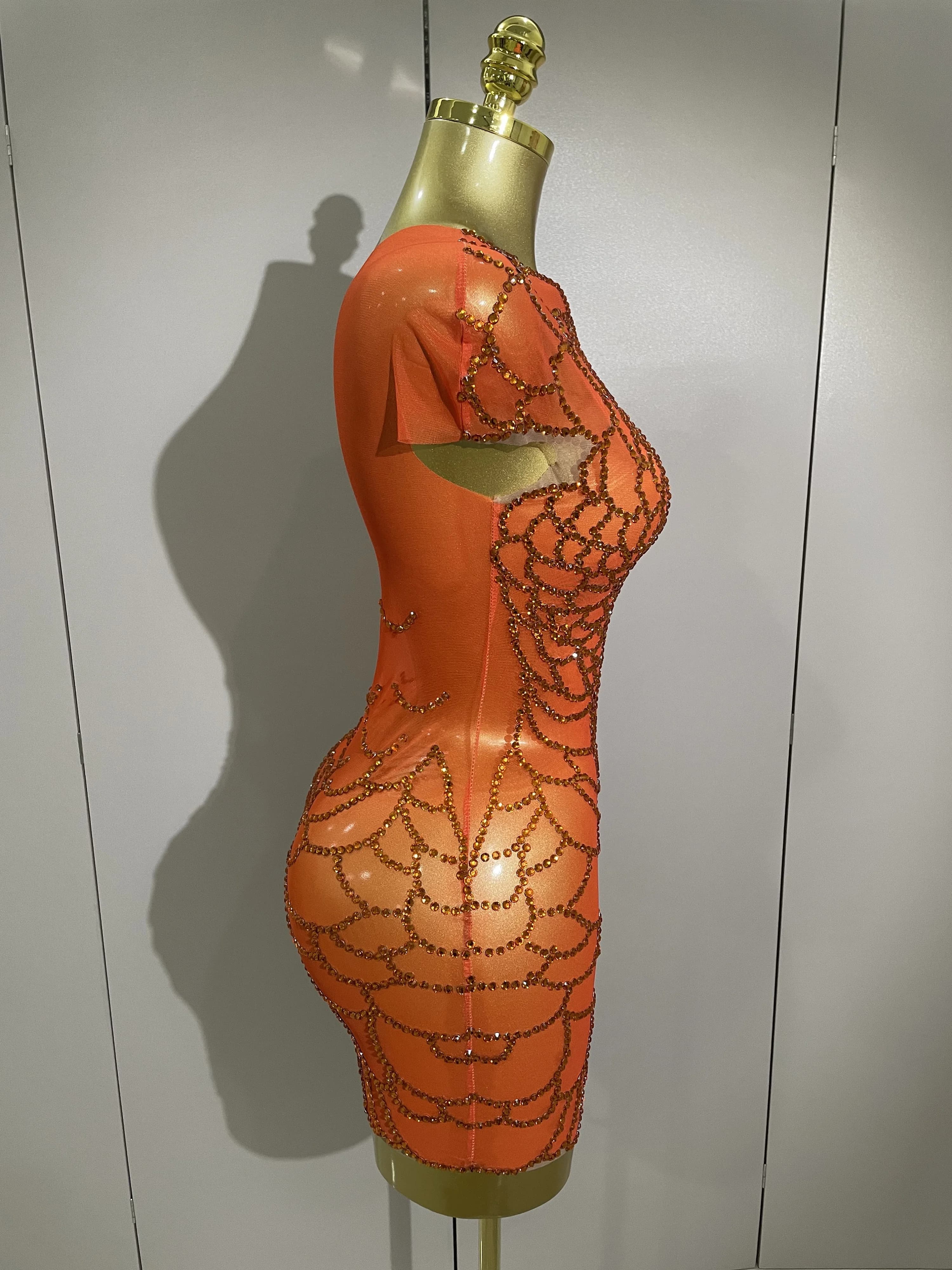 STOCK femmes brillant strass Sexy une épaule culture robe anniversaire célébrer fête robe de soirée 
