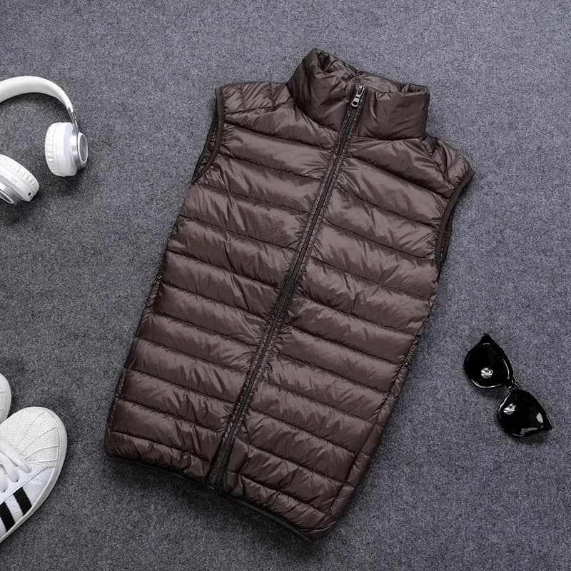 Automne et hiver hommes 90% duvet de canard blanc gilet décontracté léger vers le bas chaud solide s