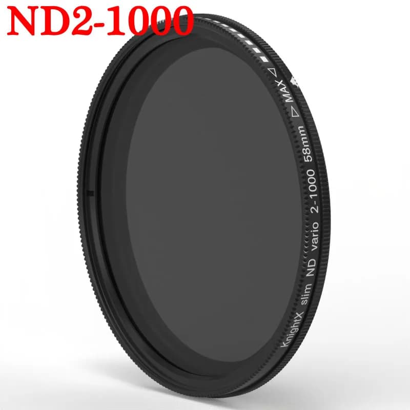 KnightX ND2-1000 densité neutre réglable DSLR objectif d'appareil photo filtre accessoires 58 mm 67m
