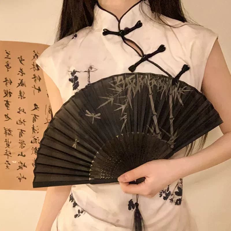 Éventail Pliant Vintage en Soie et Bambou, Éventails Chinois pour Femmes, Éventail de Danse, Accesso