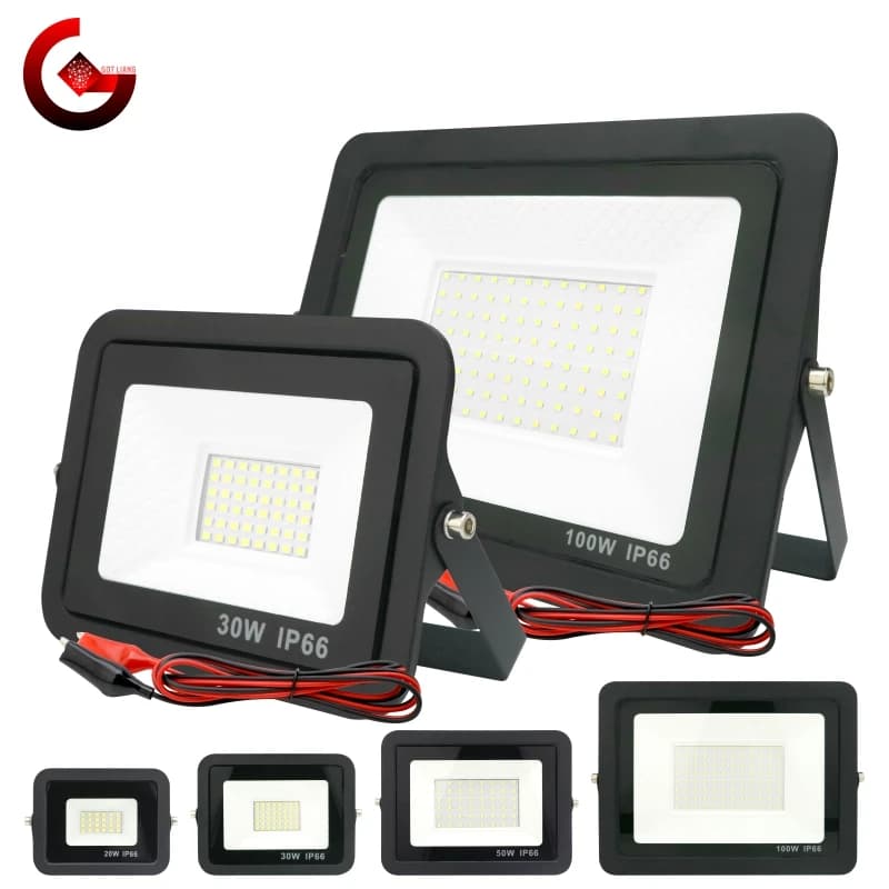 DC12V Led projecteur 20W 30W 50W 100W projecteur extérieur IP66 réflecteur de lumière étanche Portab