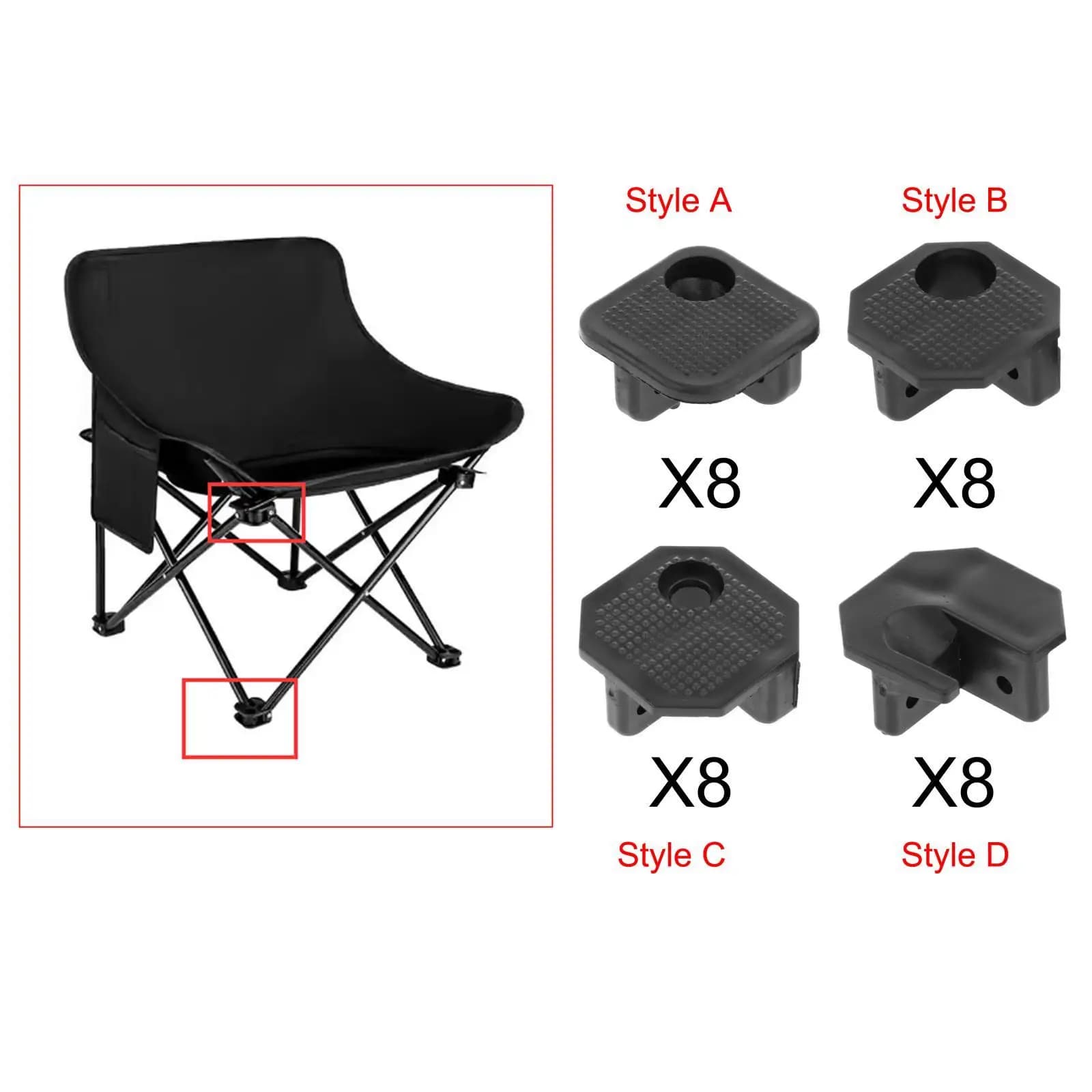 Connecteurs de chaise pliante de camping, accessoires de réparation de chaise pliante, pièces d'inse