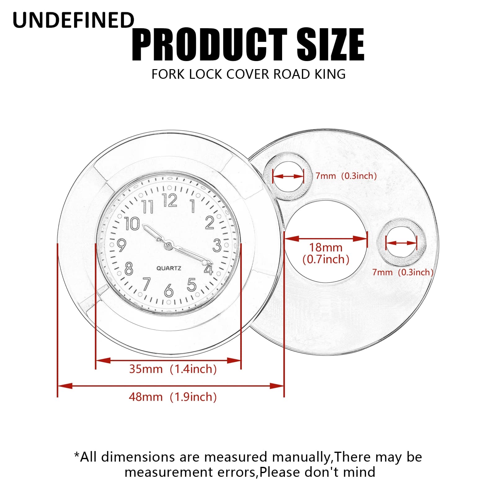 Couvercle d'Horloge de Verrouillage de Fourche pour Harley Road King FLHR/I FLHRC/I FLHRSE 1994-2022