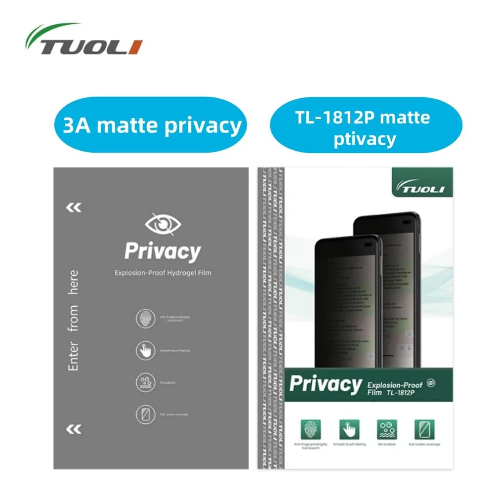 TUOLI TL-1812P 50pcs 25pcs 10pcs Anti-peep 256 Confidentialité Hydrogel Film Protecteur D'écran pour