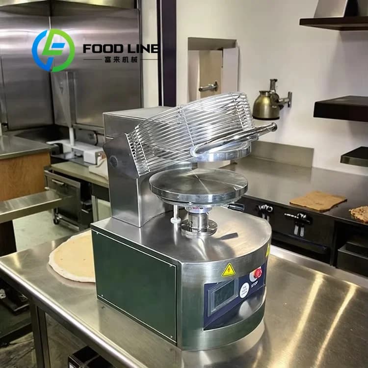 Machine à pizza automatique semi-finie pour aplatir la pâte à pizza, diamètre 6 à 14 pouces, presse 