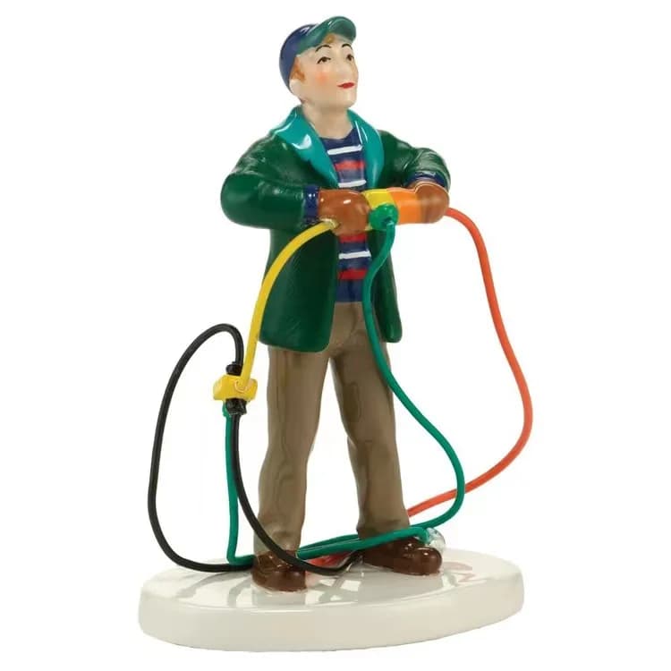Ornements de noël cadeau vieil homme voiture maison résine petite Statue de noël Griswold Villa mais