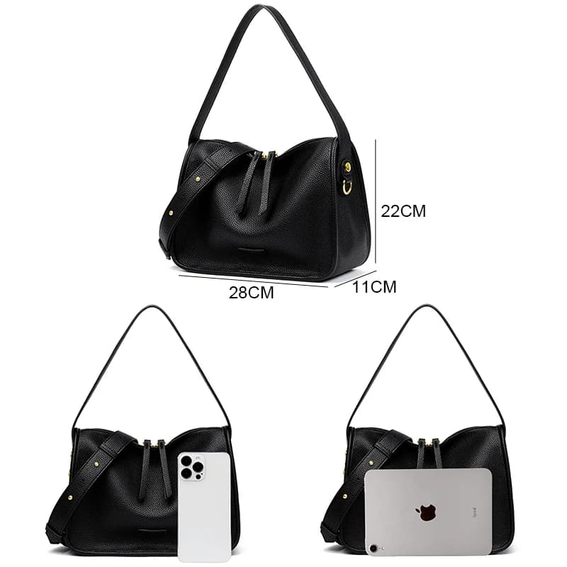 Sac à main de luxe en cuir souple pour femmes, fourre-tout, nouvelle marque, sac à bandoulière en cu