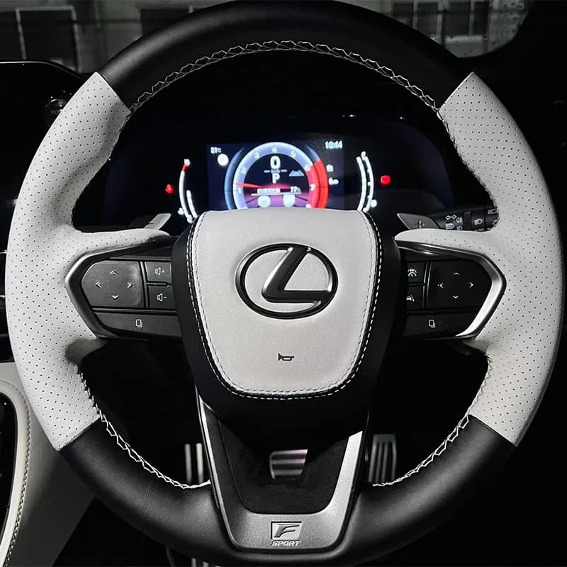 Juste de volant de voiture en cuir véritable non ald cousue à la main, rouge et noir, Lexus NX 250 N