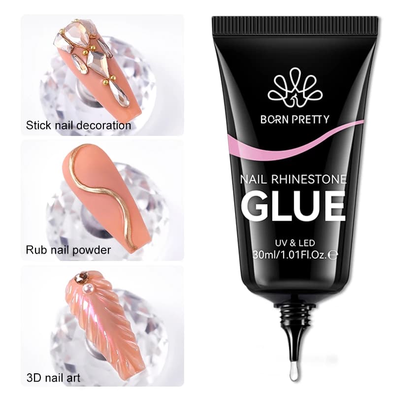 BORN PRETTY ongles strass colle 30ML Gel ongles colle 3D façonnage sculpture fleur bricolage décorat