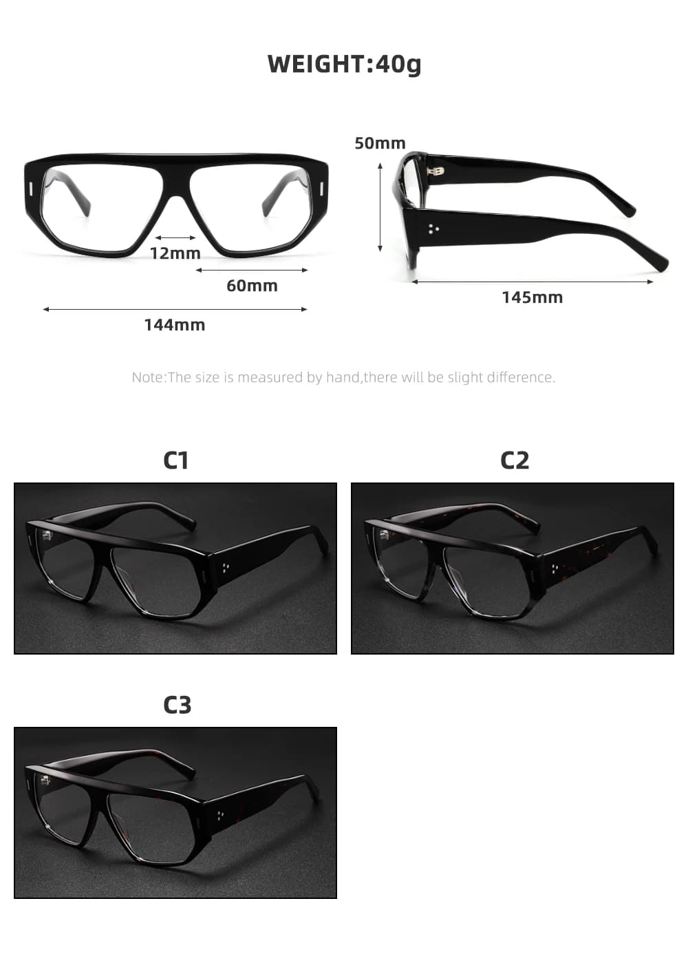 Marque de luxe concepteur épais acétate cadre surdimensionné pour hommes femmes à la mode optique-lu
