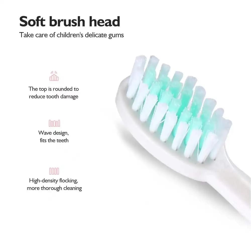 Brosse à dents électrique pour enfants, brosse à dents électrique sonique Ultra sonique avec 5 têtes