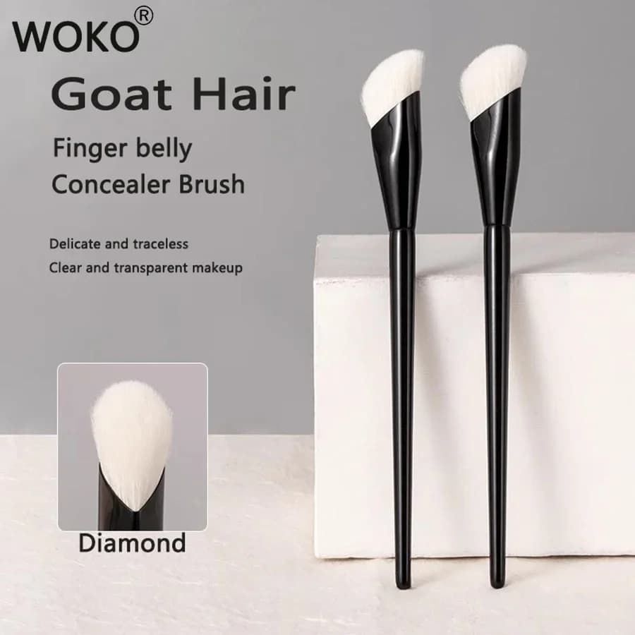 Brosse anti-cernes en pâte de doigt, poils de chèvre, en forme de diamant, correcteur de pouce, bros