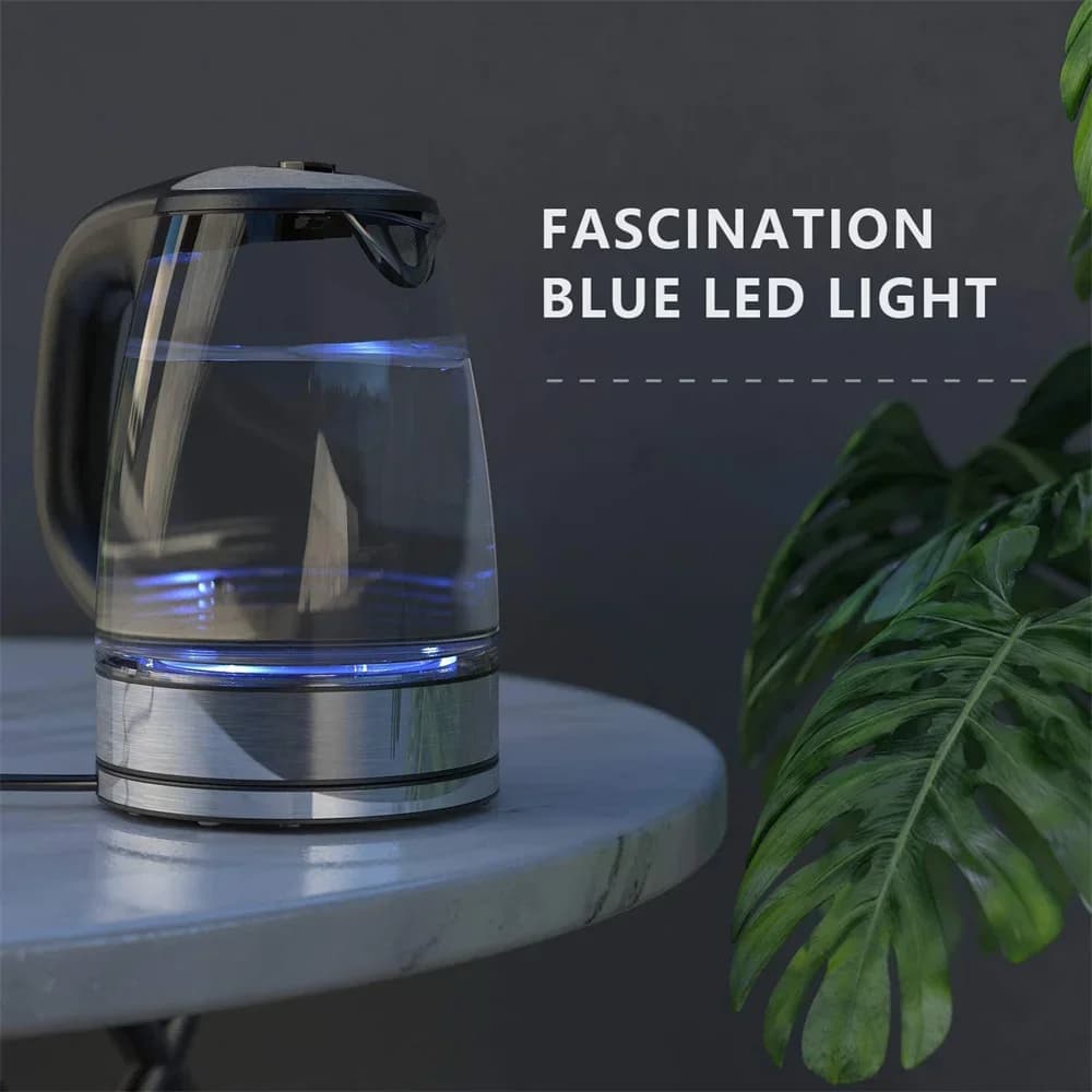 DEVISIB 2L Bouilloire Électrique de Grande Capacité, 2200W, Indicateur LED, Filtre Parfait, Corps en