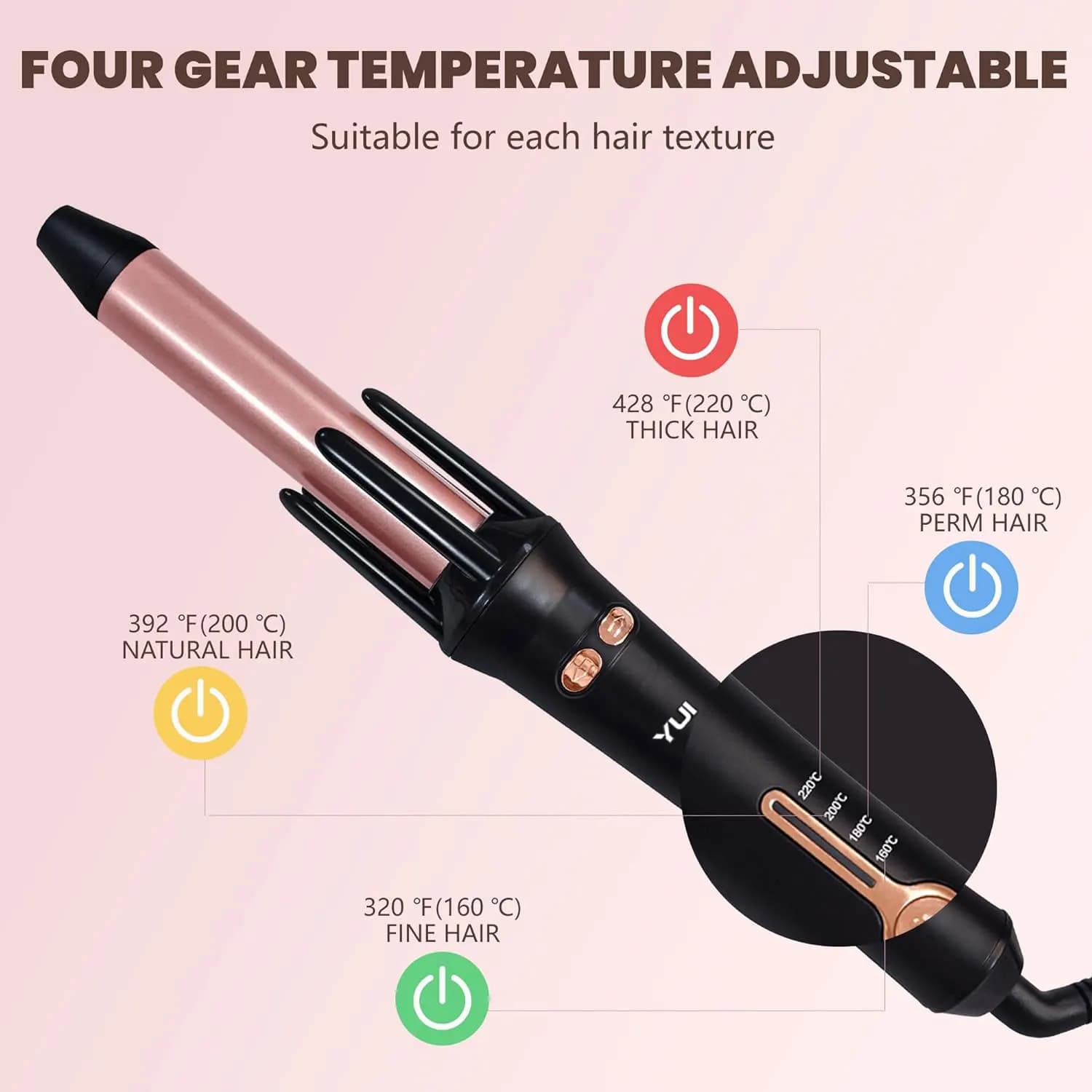 Bigoudi en céramique rotatif automatique fer à friser outil de coiffure fer à friser baguette à fris