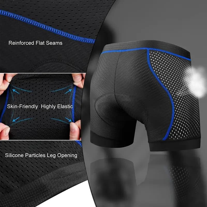 X-TIGER Cyclisme Sous-Vêtements 5D Respirant Rembourré Gel Vélo Shorts Hommes VTT Antidérapant Jambe