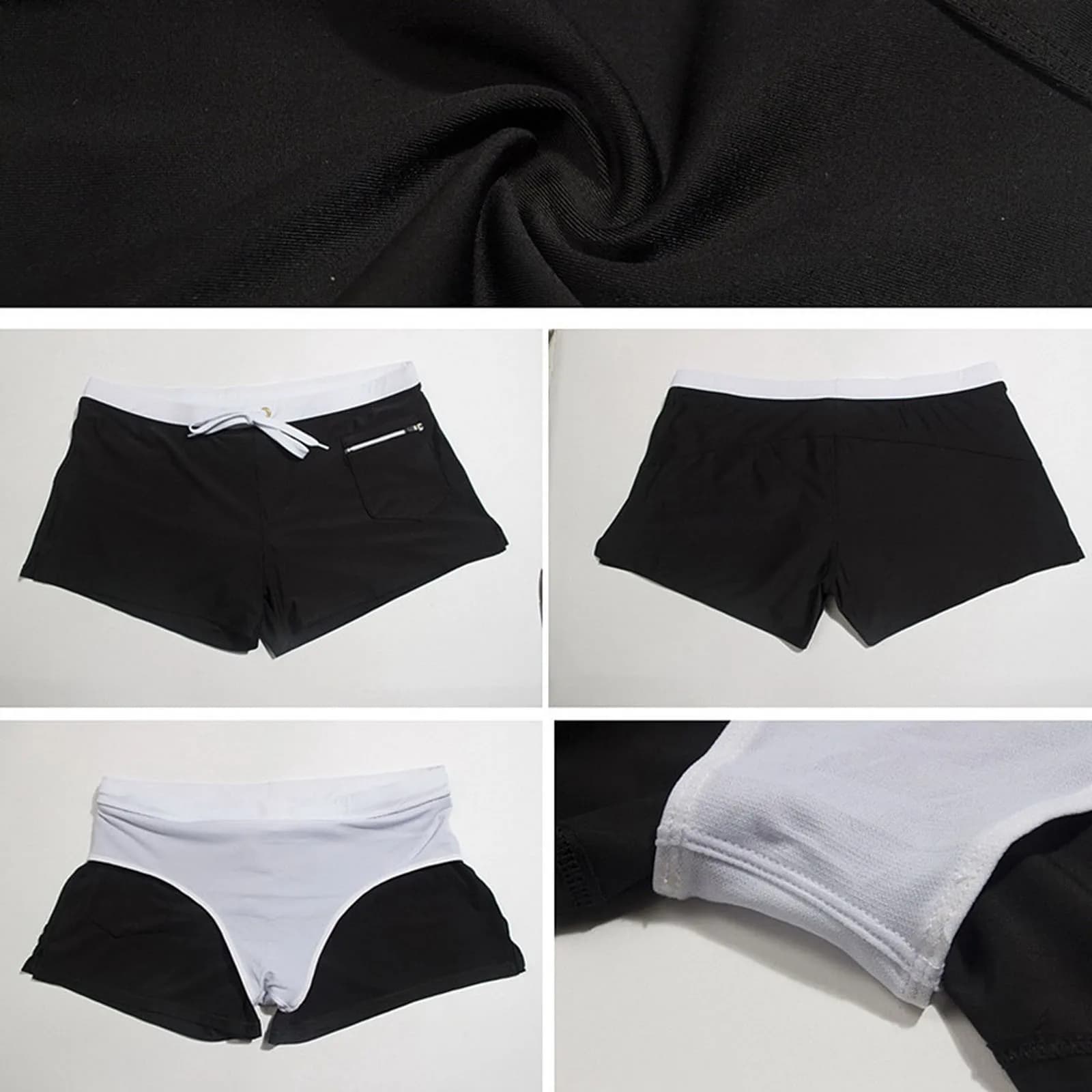Short de bain pour hommes, maillot de bain avec cordon de serrage, doublure en maille, taille élasti