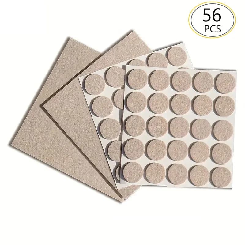 Coussinets de pieds de chaise en feutre, 56 pièces, 3mm d'épaisseur, tapis de protection contre les 