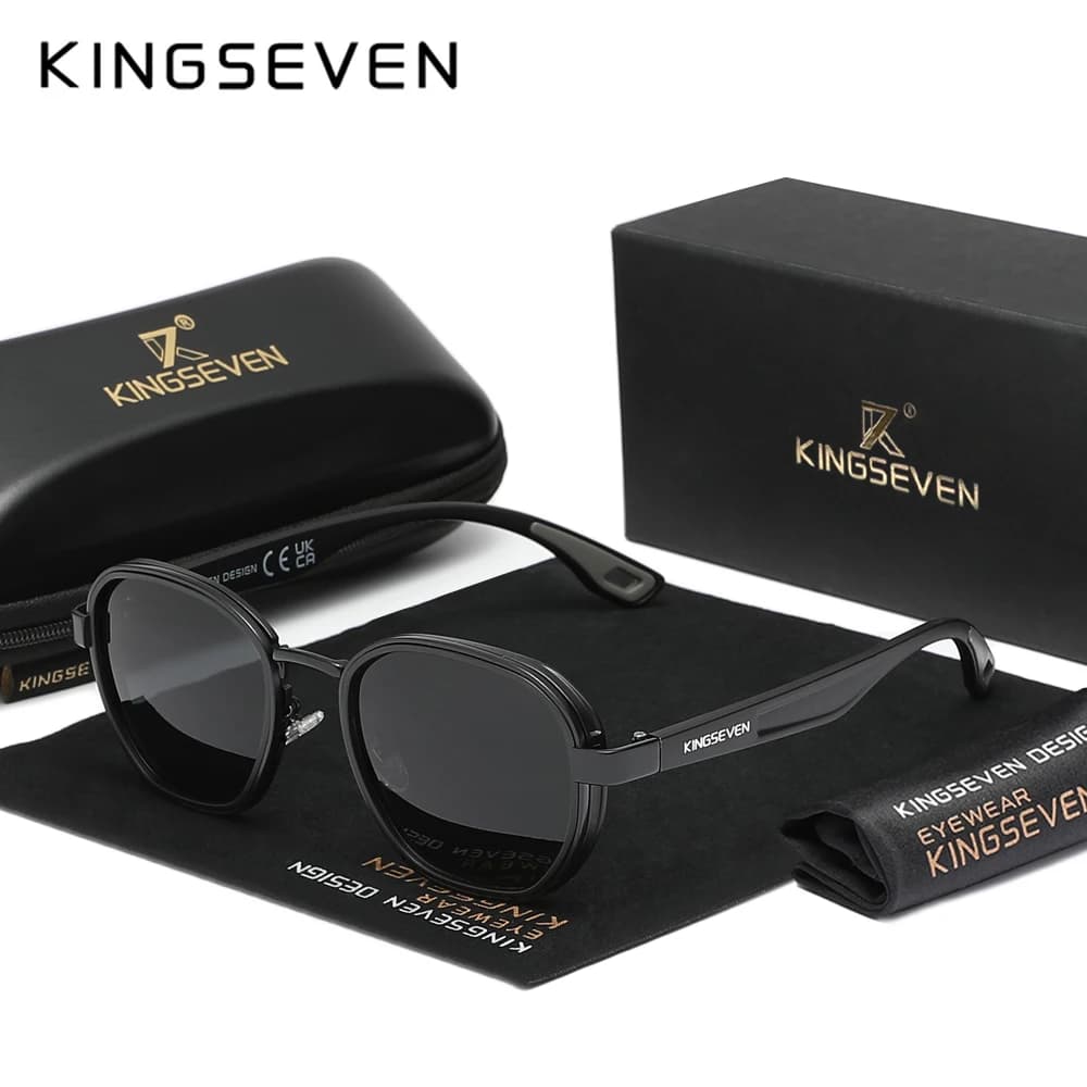 KINGSEVEN – lunettes de soleil à monture ronde, de luxe, Style Punk rétro, pour hommes et femmes, po