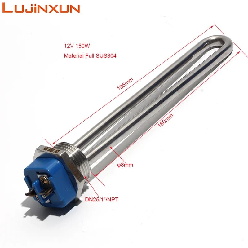 LUJINXUN chauffe-eau à Immersion 12V 150W 120V 1KW/2KW élément chauffe-eau Submersible en acier inox