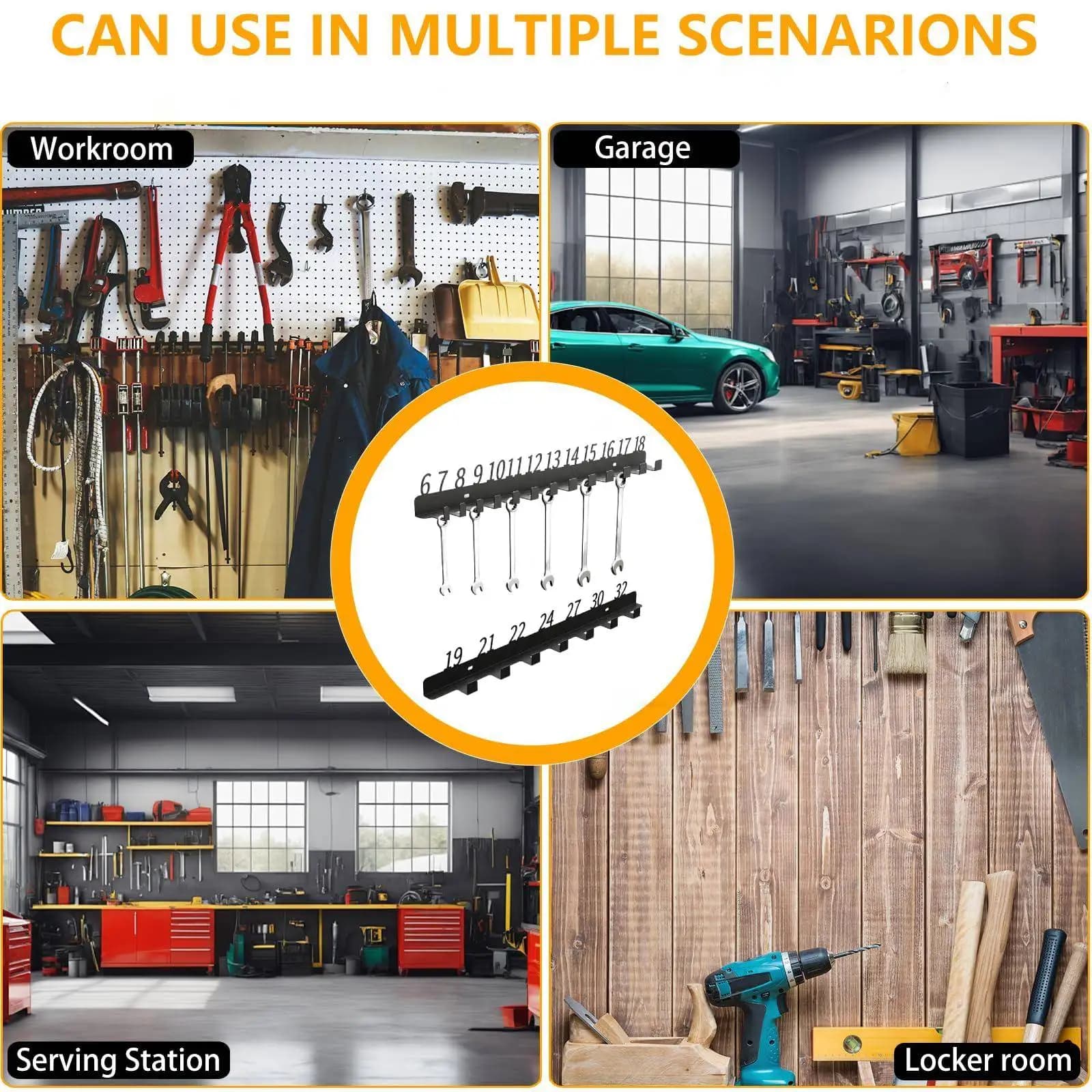 Trieur de clés mural, support organisateur d'outils en métal multi-trous pour l'organisation des out