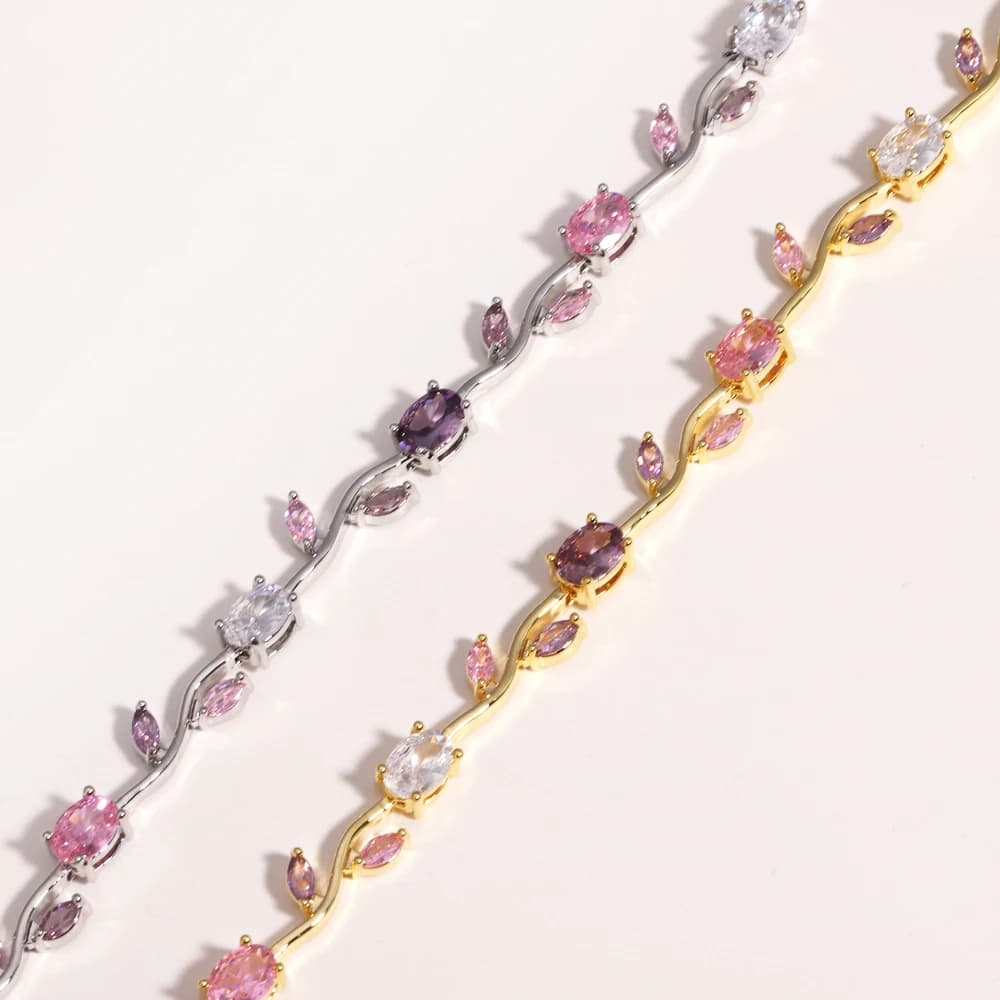 Bracelets de marque en zircone cubique pour femmes, bijoux de mariée, demoiselle d'honneur, cadeau p